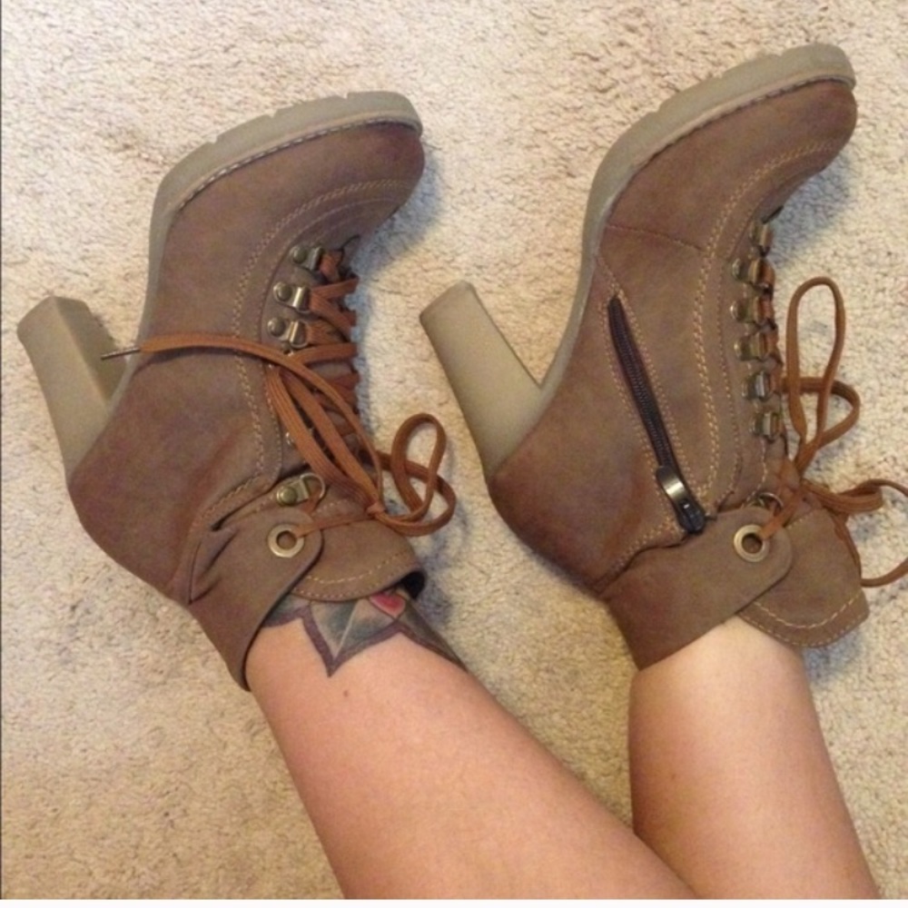 High heeled boots!